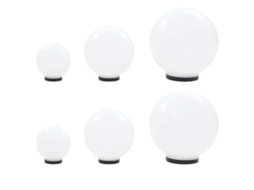 Vidaxl 6 Pcs Conjunto De Candeeiros Esféricos Led 20/30/40 Cm Pmma