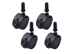 Slowmoose - Pacote com 4 cadeiras de escritório giratórias criativas de 2 polegadas com rolamentos de esferas e 360 graus, pretas