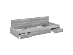 Estrutura da Cama Cinza Sonoma em Madeira Processada 70x190 cm MAISON EXCLUSIVE