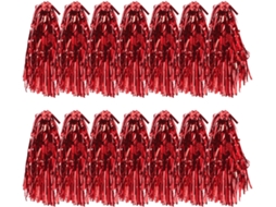 Pompons Metálicos De Líder De Torcida Com Cabo, Em Pe Dourado.