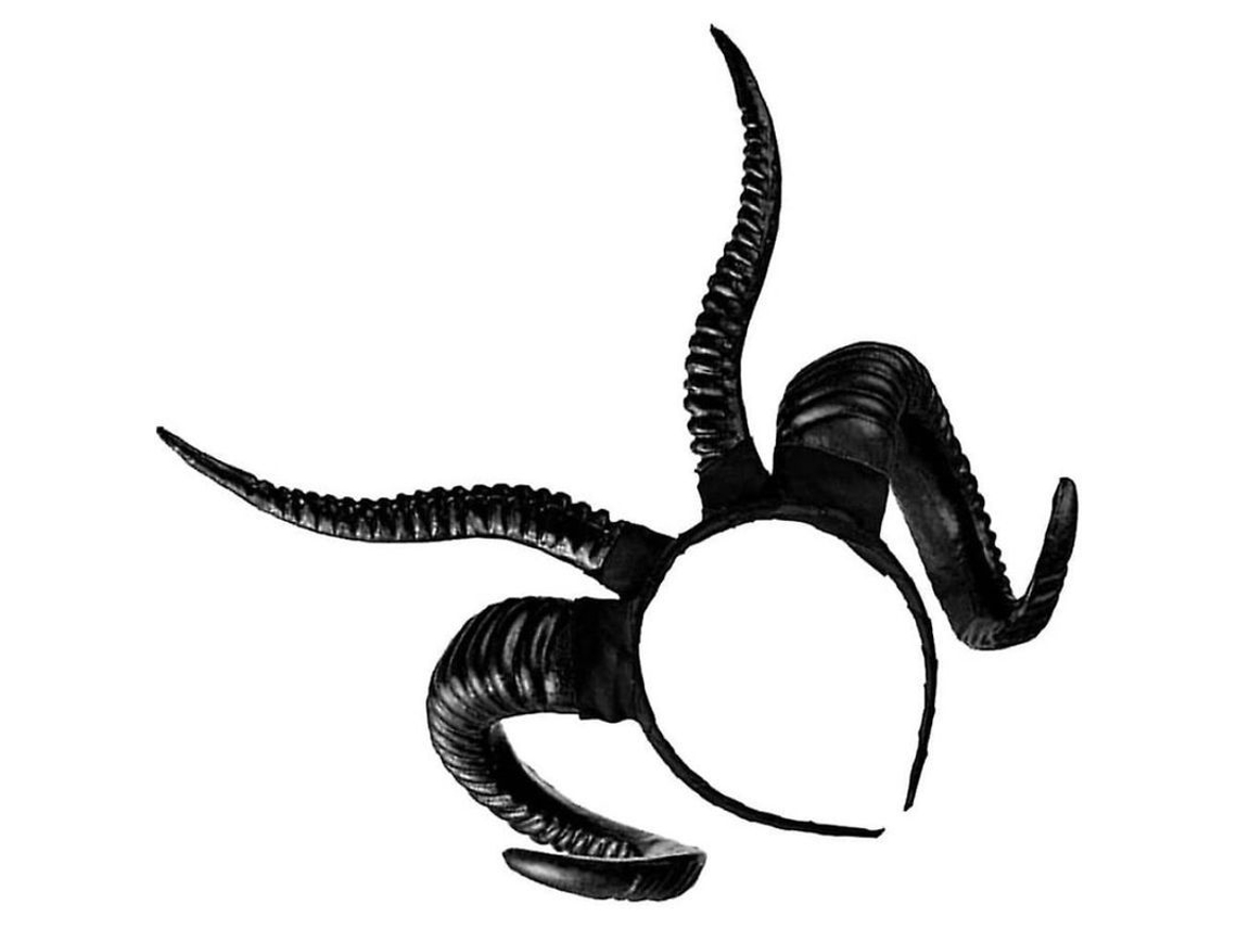 Accesorio de Pelo de Halloween Cuernos de Oveja Headband Hecho a Mano para Cosplay Fiesta Negro