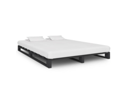 Estrutura De Cama Vidaxl Cinzeto Madeira De Pinho Maciça (200 X 140 X 14 Cm)