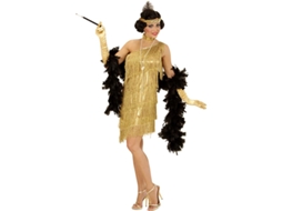 Traje clássico feminino de Charleston dourado