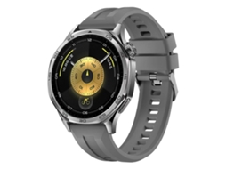 Bracelete Para Huawei Watch Gt 6 / 5 / 4 / 3 (46mm) - Silicone Cor Sólida - Fivela Prateada Cinza Escuro