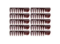 2026 10 Peças Peine de Estilo Dientes Anchos Mango Ergonómico Ligero Profesional para Hombre Marrón Transparente