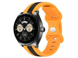 Pulseira De Silicone Bicolor Com Fecho Borboleta De 20 Mm Para Huawei Watch Buds