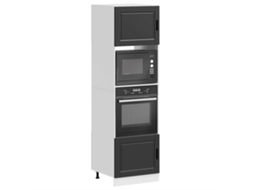 Vidaxl Armários Forno 2 Pcs Porto Derivados De Madeira Preto