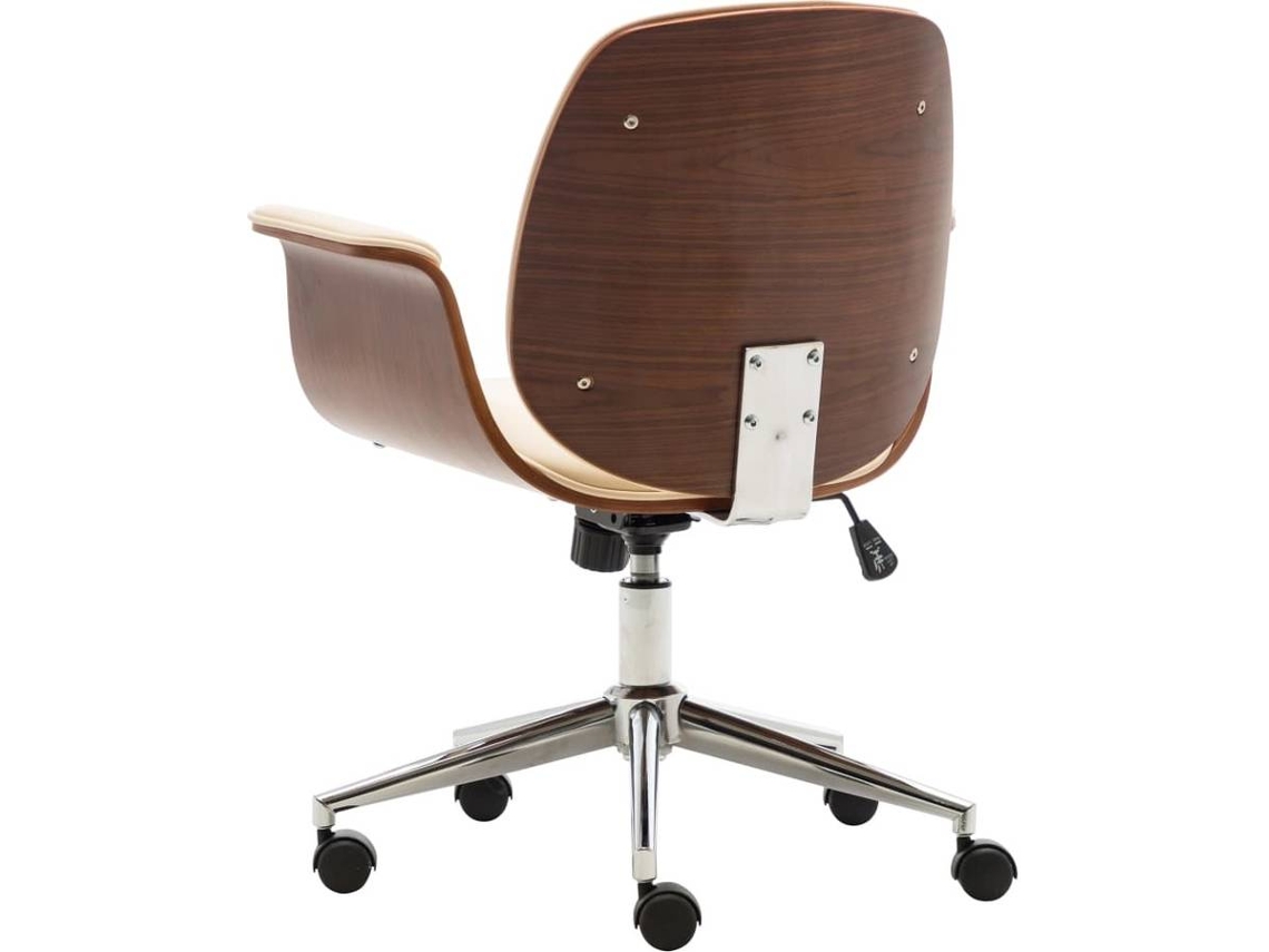 Cadeira de Escritório Operativa VIDAXL Bege Madeira Curvada (Costas