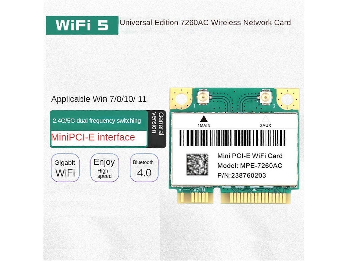 Lurelia Placa Wi-fi Mini Pcie Wi-fi 5 1200 Mbps 867 Mbps 2,4 Ghz Bluetooth 4.0