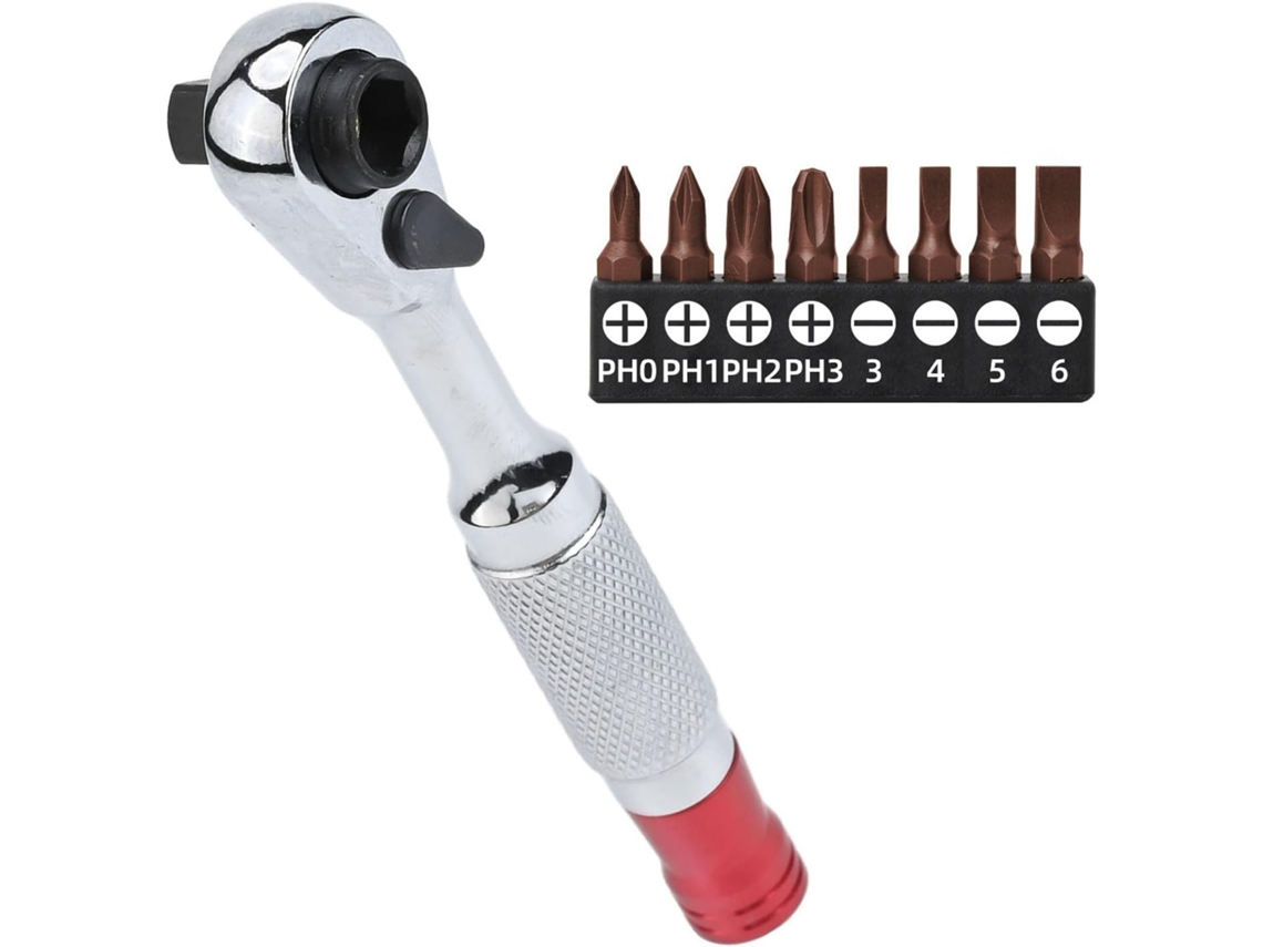 Conjunto De Chave De Catraca De 0,25 Polegadas Com 8 Bits Para Para Montagem E Uso Diário