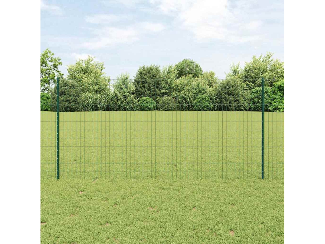Vidaxl Cerca Euro Com Poste 10 X 1,2 M Aço Revestido De Pvc Verde