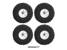 Anub conjunto de 4 Pneus de Rc Crawler 1.9 Polegadas com Aro de Metal para Redcat Axial Scx10 Branco
