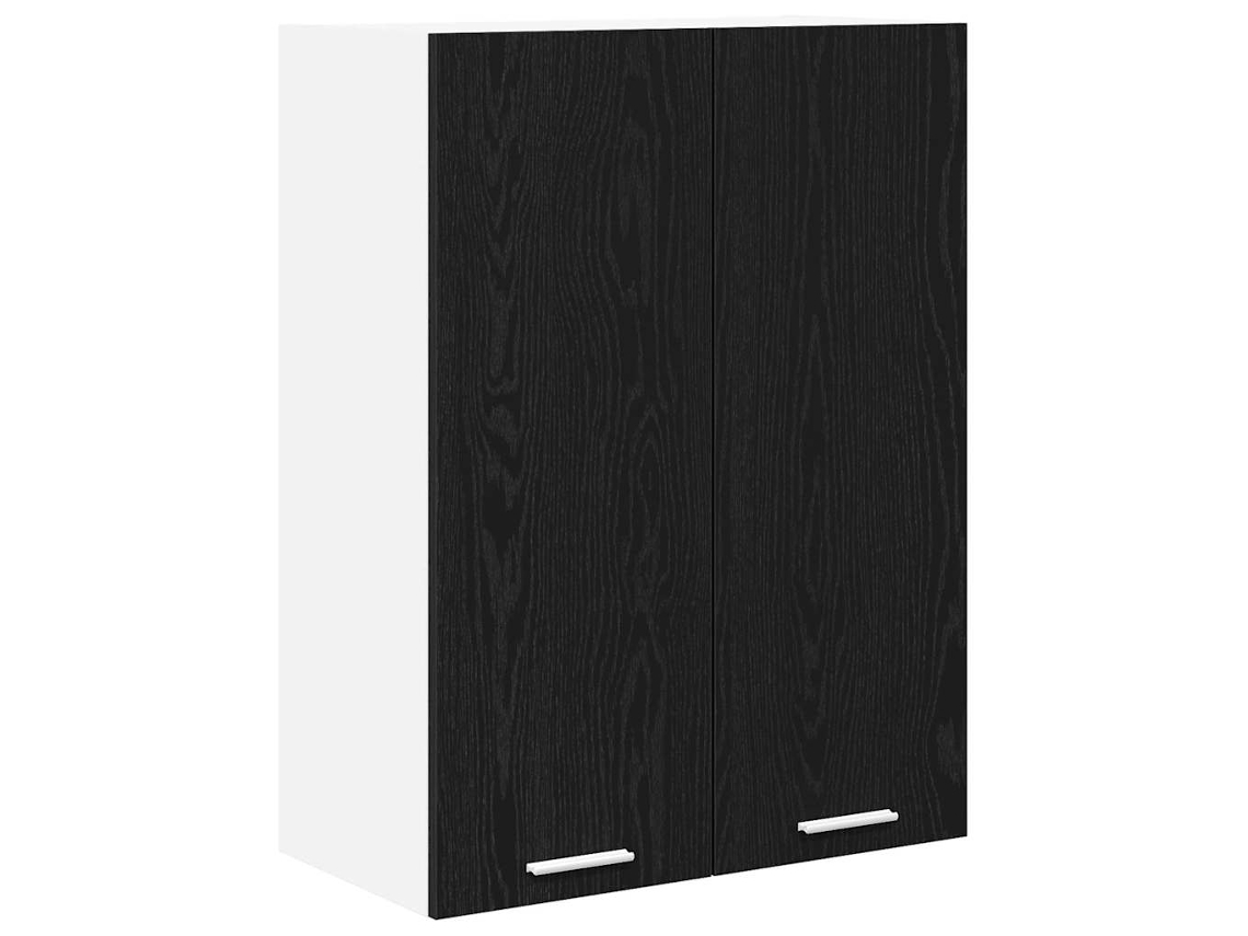 Guarda-roupa suspenso com porta em carvalho preto (60x31x80 cm)