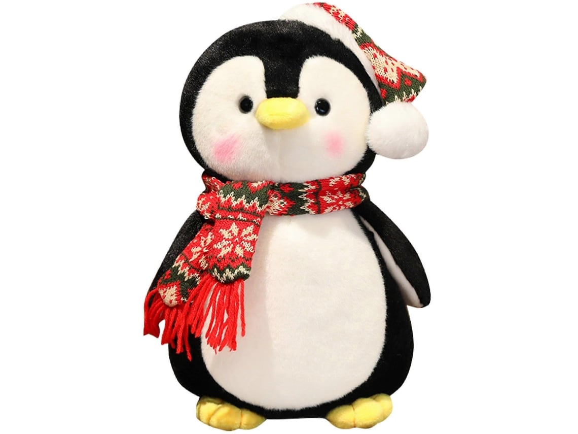 Pinguim De Pelúcia Natalino, Macio, Com Chapéu E Cachecol, Presente Natalino