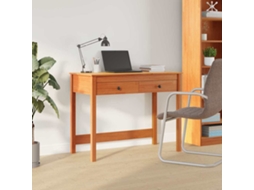 Vidaxl Mesa Max Marrom Madeira De Pinheiro Sólida 100 X 50 X 78 Cm