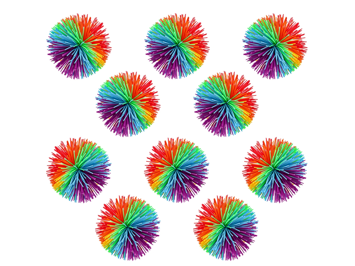Ats 10 Bolas de Silicone Antiestrés com Cordas Saltitantes Fidget Bolas Fluffy Sensoriais para Crianças e Adultos