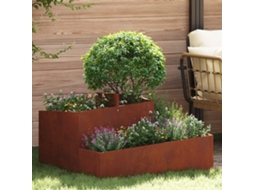 Vidaxl Vaso De Jardim Ferro Enferrujado 80 X 80 X 50 Cm