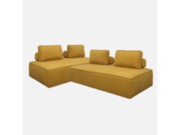 Poltronas De 2 Lugares Para Sofá Modular Com Almofada Em Tecido Boucle, Conjunto De 2, Mostarda Sweeek