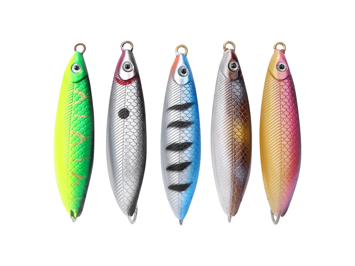 Plastic Fish-shaped Hard Bait (anti-snagging, Anti-weed) 5-piece Set 5 Colors 6cm/7.2g