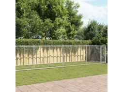 Vidaxl Jaula Para Cão Com Porta 12x2x1,5 M Aço Galvanizado Cinzento