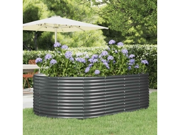 Vidaxl Canteiro Elevado De Jardim 212x140x68 Cm, Antracite, Aço Galvanizado