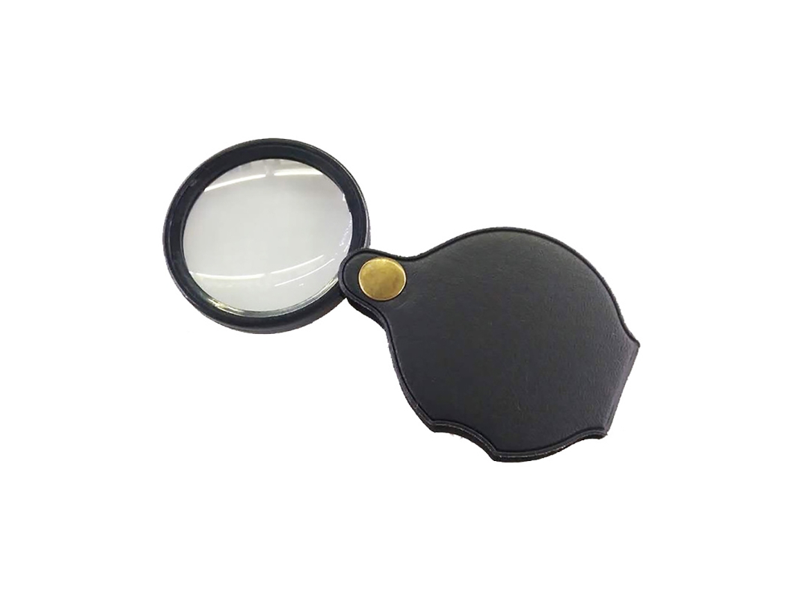 Lupa de Bolso, Mini Lupa Dobrável de 60 Mm com Ampliação 8x e Estojo Protetor Giratório, Preta BRILVIBERA