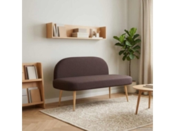 Vidaxl Banco Estofado Com Encosto Castanho Escuro 110 X 60 X 76 Cm