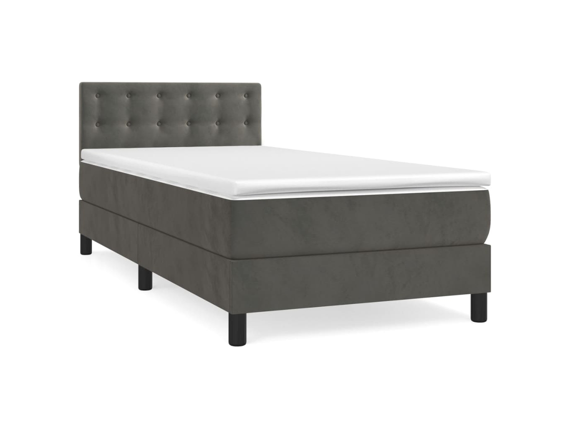 Box Spring Bed, Box Spring Beds Vidaxl Cinzeto Veludo (90 X 190 Cm)