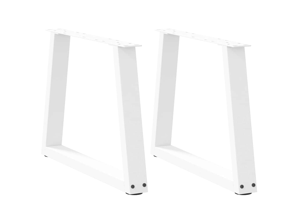 Vidaxl Pés Para Mesa De Centro Em V, 2 Peças, Branco, 50x (42-43,3) Cm, Aço