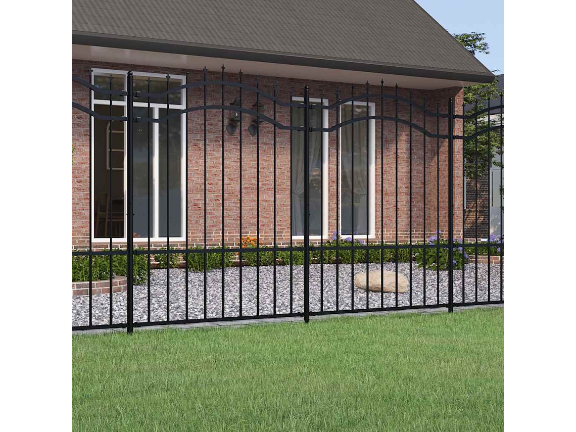 Vidaxl Cerca De Jardim Woerden Com Ponta Em Forma De Lança, Preto, 240x150 Cm, Em Aço.