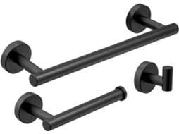 Acessórios Para Banheiro Preto Fosco, Suporte Para Papel Higiênico, Toalheiro De Parede, Conjunto De 3 Ganchos Aquaforge