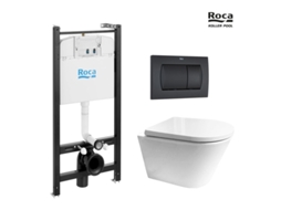 ROCA ACTIVE PACK BACIA EM PLACA E PUSHBUTTON PRETO MATTE COM TINTA SUSPENSA Tampa envolvente Orion KP VORTEX