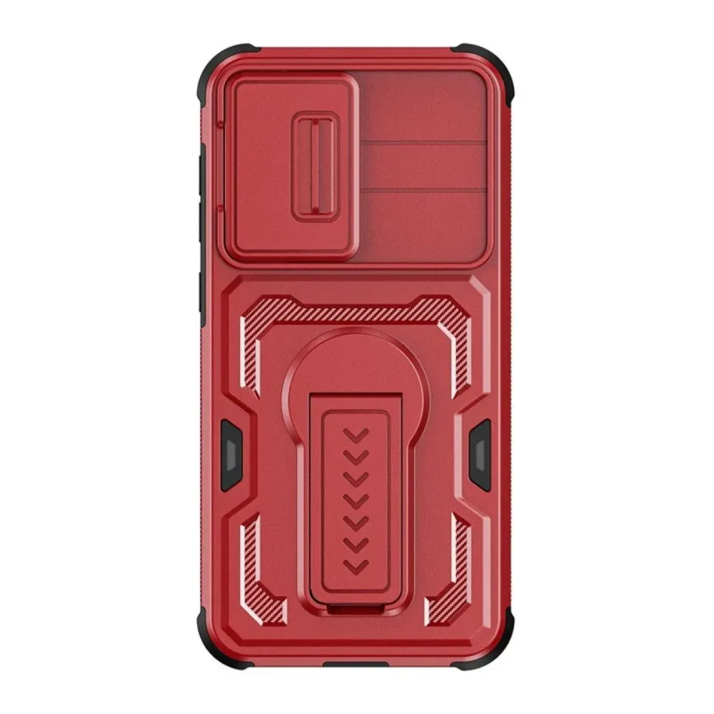 (vermelho, Galaxy S24) Capa Protetora Dobrável E Resistente Com Suporte, À Prova De Choque E Com Proteção Para A Lente Da Câmera.