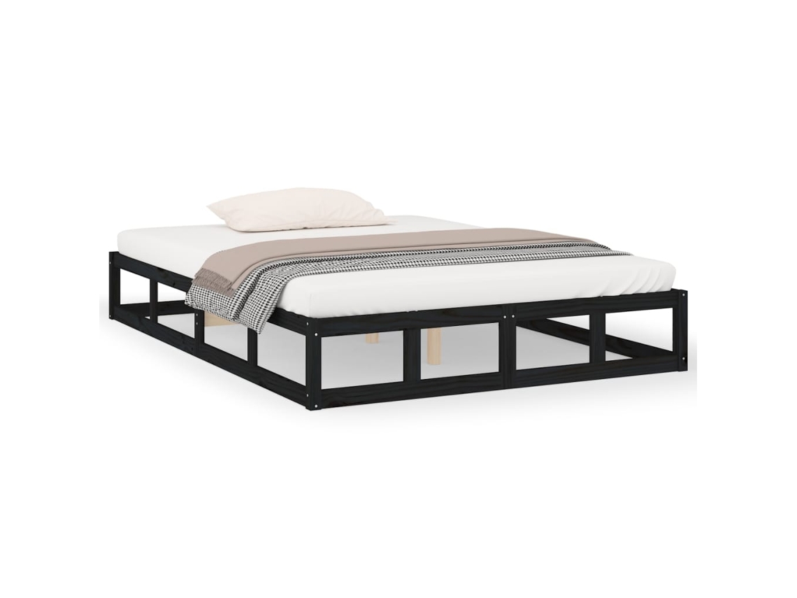 Bed Frame, Bed Frames Vidaxl Preto Madeira (140 X 190 Cm)