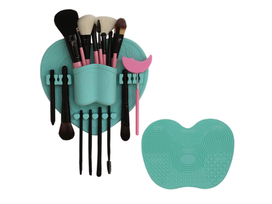 Organizador De Pincéis De Maquilhagem Em Silicone, Suporte Para Secagem, Fácil De Montar Na Parede, Espelho Ou Azulejo