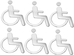 Conjunto de 6 Adesivos para Banheiro Adaptados Pessoas com Deficiência, Etiquetas Autoadesivas Vasos Sanitário