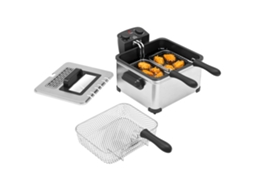 Fritadeira Elétrica 5 Litros 2000w Com Timer E Visor Prata Para Fritar Alimentos De Forma Eficiente E Prática