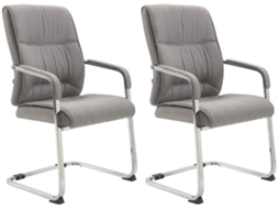 Conjunto de 2 cadeiras cantilever XXL em tecido Anubis cinza CLP