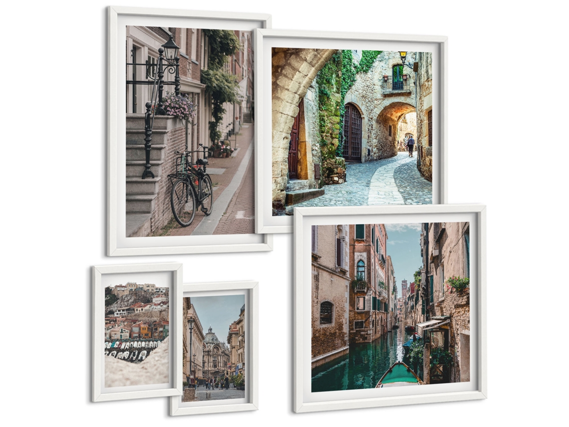 Conjunto De Pinturas Encantadoras Ruazinhas Com Bicicletas Espelharte (5 Peças)