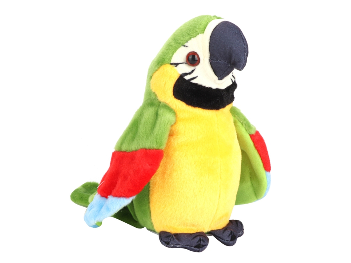 Mali brinquedo de Pelúcia Papagaio Elétrico Cute para Educação Infantil Que Aprende a Falar e Repete (verde)