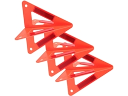 Triângulos De Sinalização Vermelhos Para Veículos, Conjunto De 3 Triângulos Portáteis E Refletivos De Plástico.