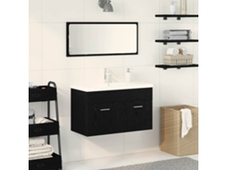 Vidaxl Armário De Banheiro Carvalho Preto 80 X 38,5 X 46 Cm