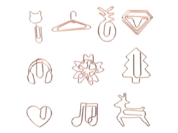 100 Clips Decorativos De Metal Dourado Rosa Com Formas Bonitas Para Escritório, Escola, Casa, Organizador De Documentos.