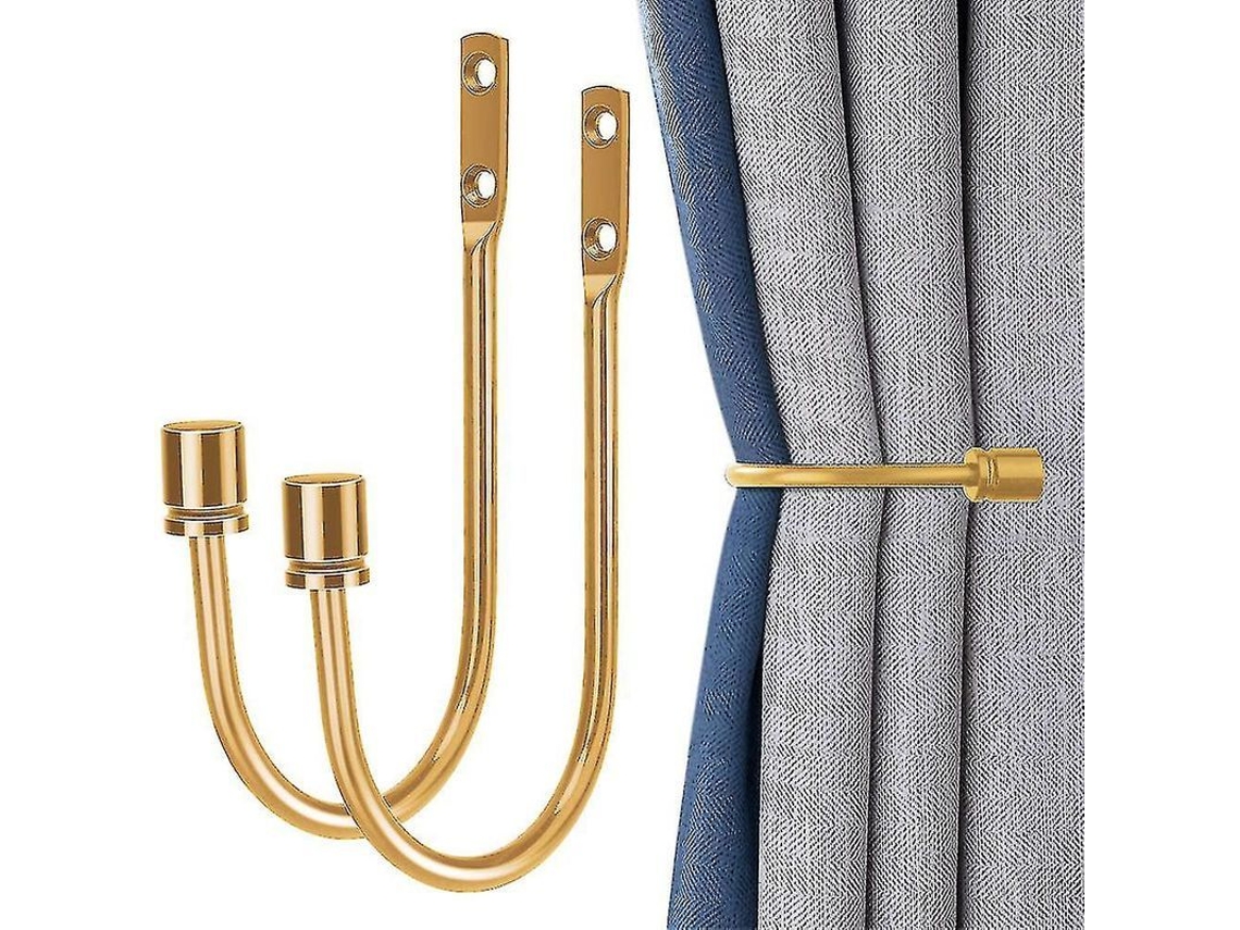 2026 2 Brazos de Retención de Cortinas de Metal Montados En Pared Diseño U Sin Cintas