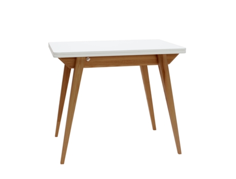 Mesa extensível 90x65x76 Branco RAGABA Envelope carvalho para 4 pessoas