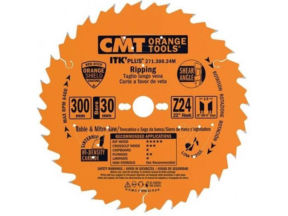 Disco para Serra Circular CMT ORANGE TOOLS  Ø184Mm Z=24  - 271.184.24H