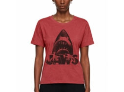 Rockinstone Jaws Movie Burnt Jaws Heather Red Adult Shirt Size:l