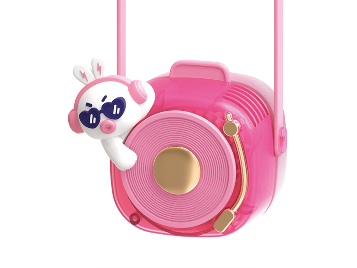 Ventilador de Pescoço Sem Lâminas Usb 3 Velocidades Rosa Portátil