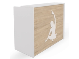 Balcão de recepção compacto para Yoga Center 180 cm. Carvalho. OFILIKE