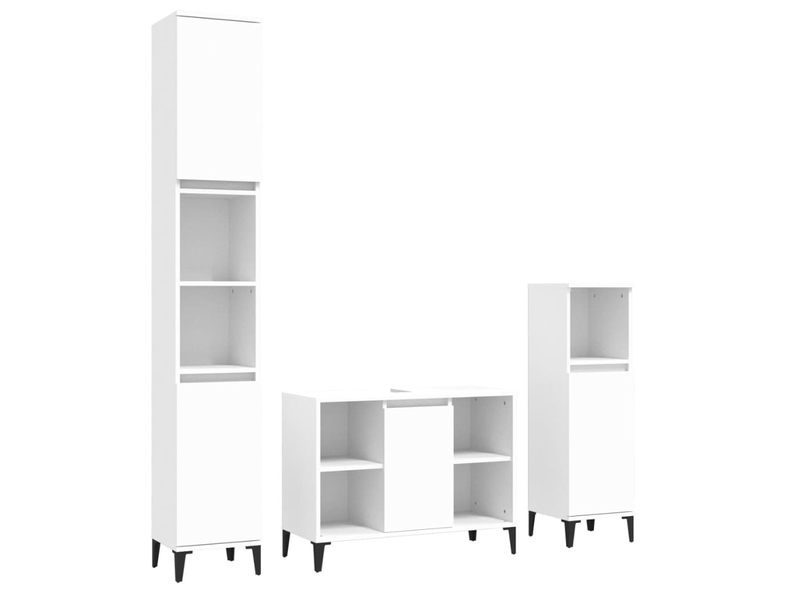 Bathroom Furniture Set, Bathroom Furniture Sets Vidaxl Branco Madeira Processada (n/a)